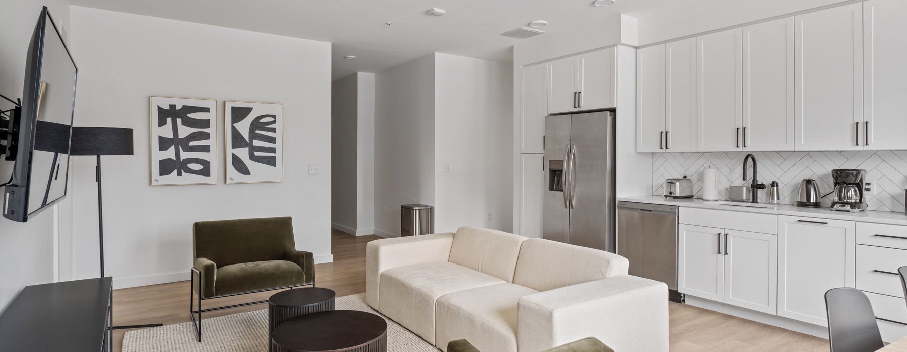 Well-lit kitchen with ample counter space